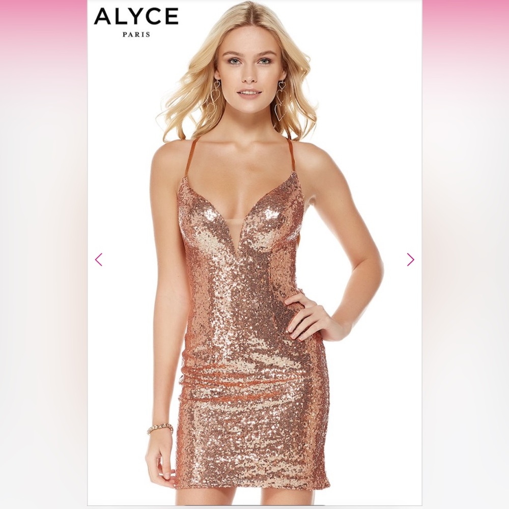 Alyce Paris dress, Size 4, Rosegold sequence